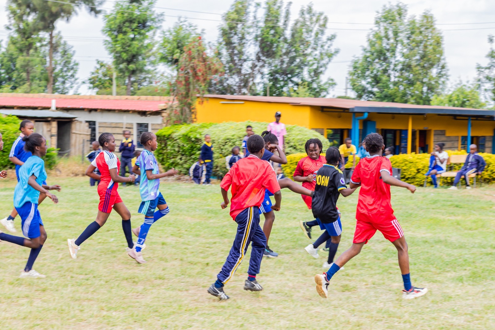 Athletics training on the school field